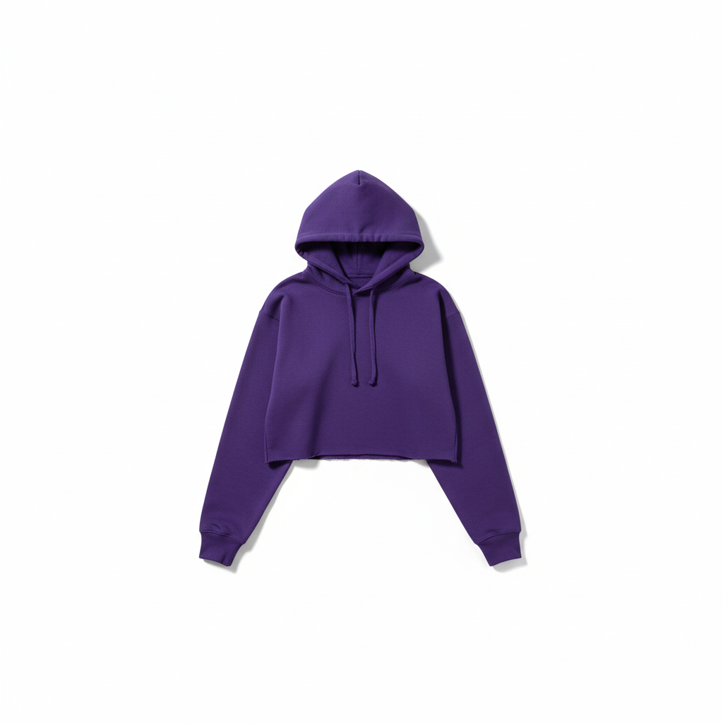 Purple Hooded Crop Top