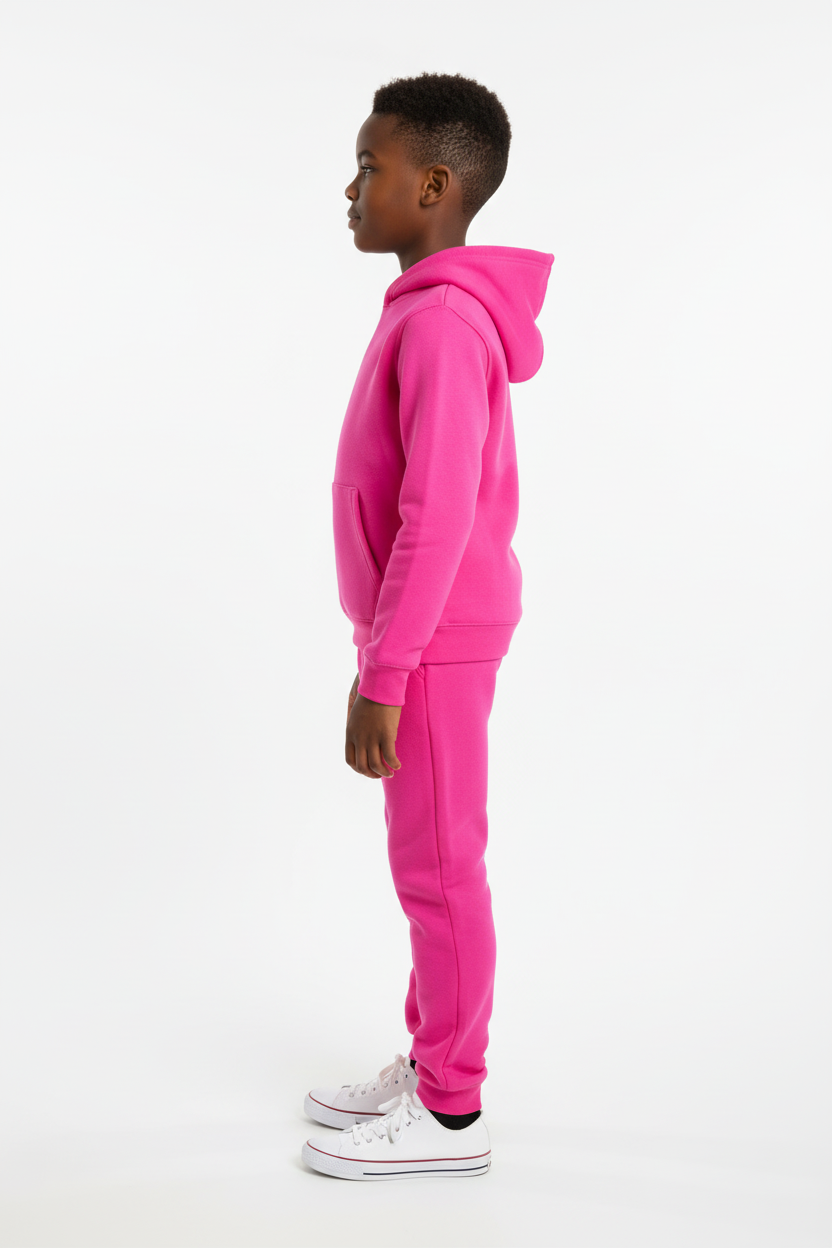Kids 10 OZ Hot Pink Soft Fleece Sweatsuit