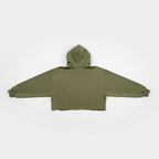 Olive Green Hooded Crop Top