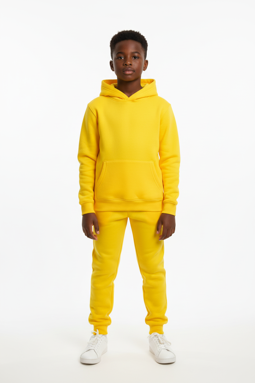 Kids 10 OZ Yellow Soft Fleece Sweatsuit