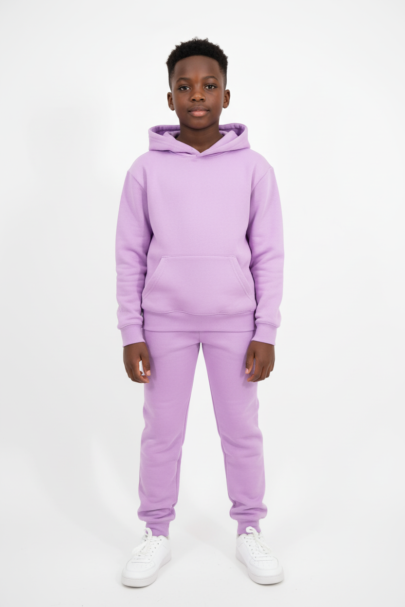 Kids 10 OZ Lilac Soft Fleece Sweatsuit