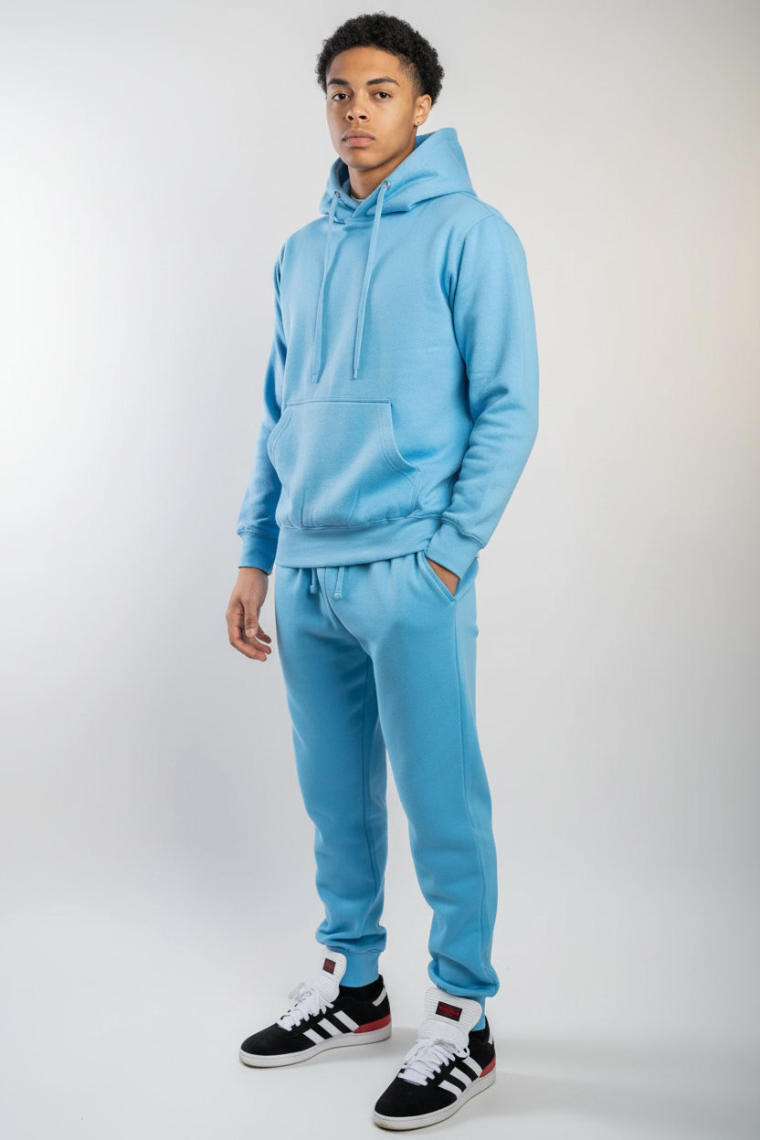 10 OZ Sky Blue Heavy Blend Fleece Sweatsuit