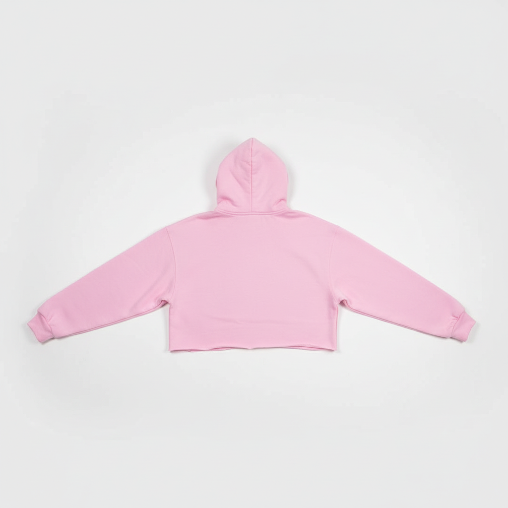 Pink Hooded Crop Top