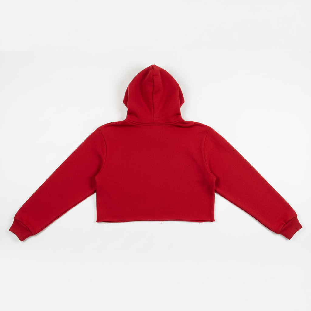 Red Hooded Crop Top
