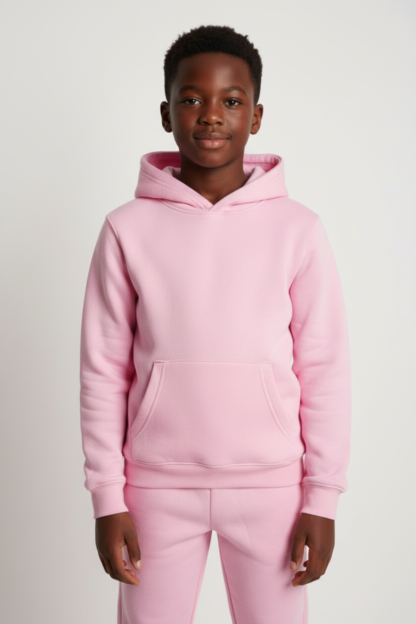 Kids 10 OZ Light Pink Soft Fleece Sweatsuit