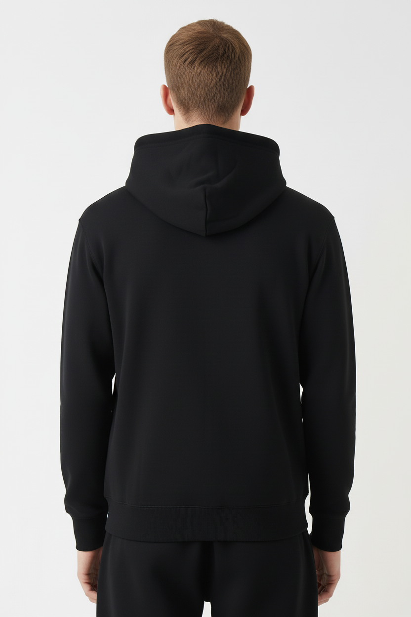 10 OZ Black Heavyweight Fleece Hoodie