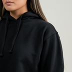 Black Hooded Crop Top
