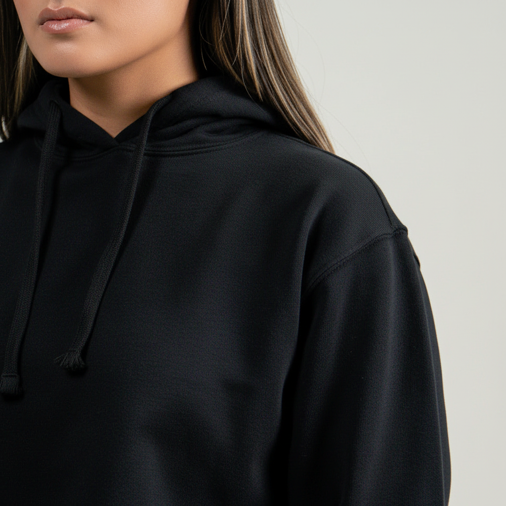 Black Hooded Crop Top