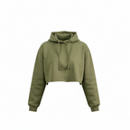 Olive Green Hooded Crop Top
