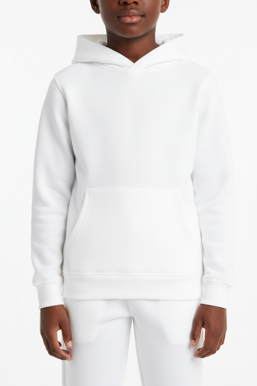 Kids 10 OZ White Soft Fleece Sweatsuit