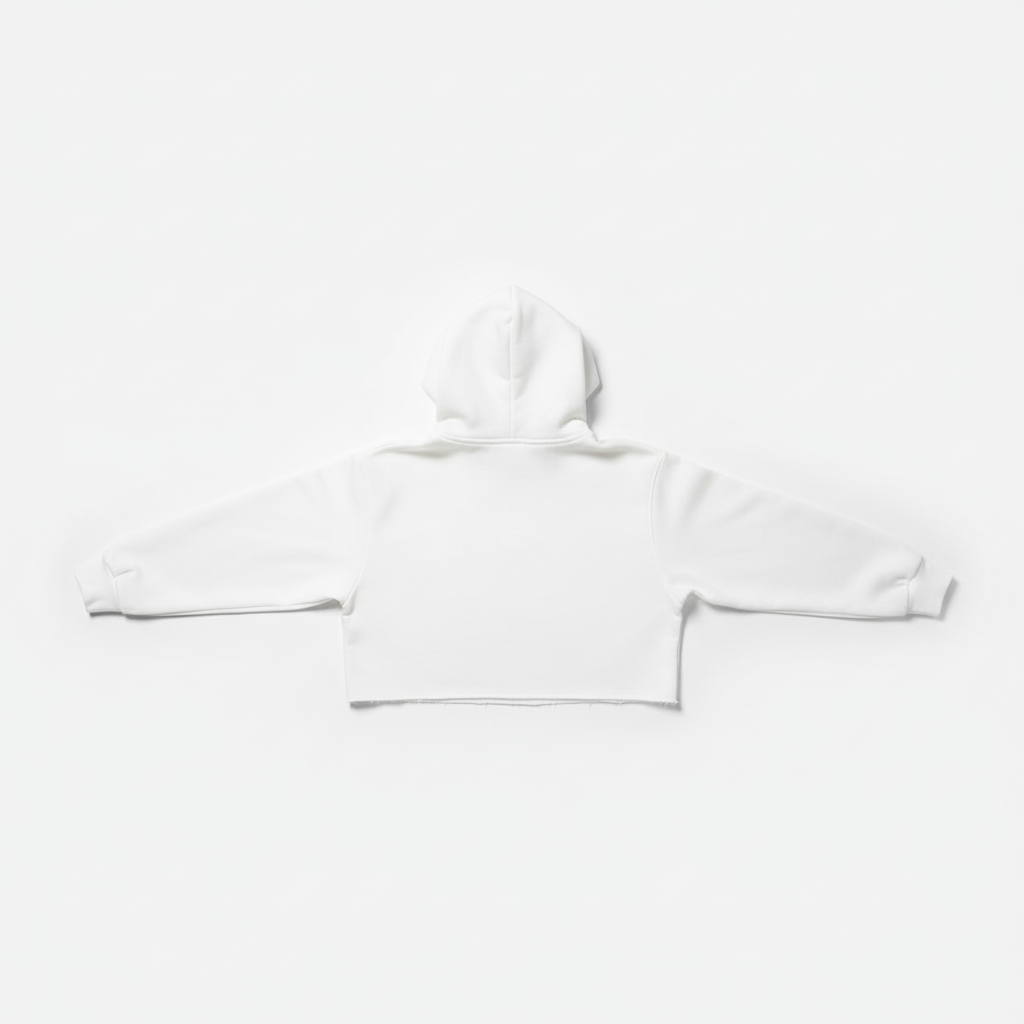 White Hooded Crop Top