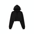Black Hooded Crop Top