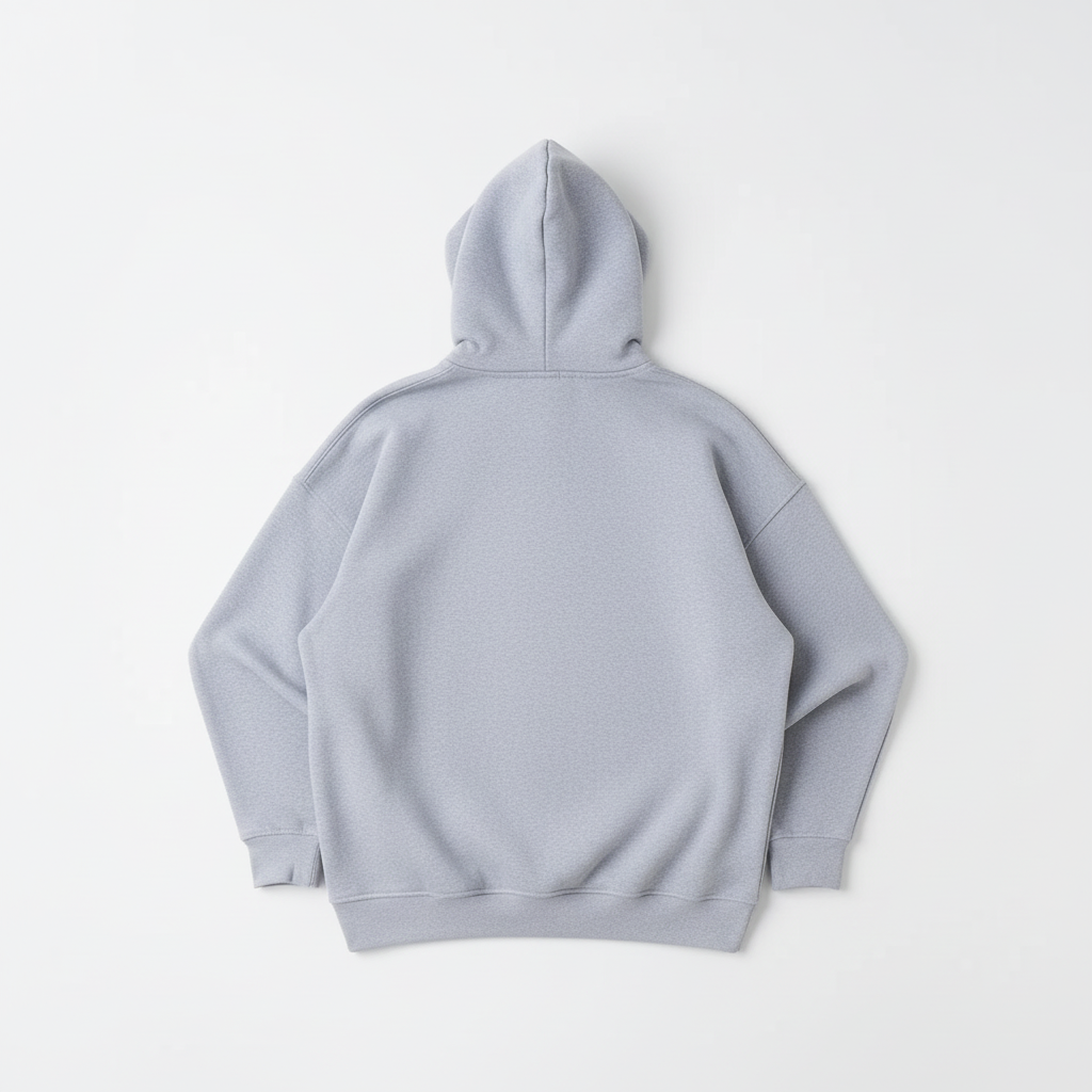 14 OZ Gray Oversized Heavyweight Fleece Hooded Sweatshirt