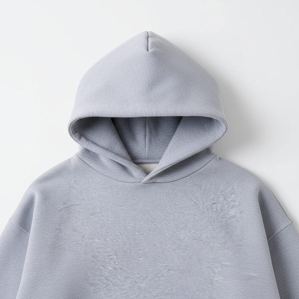 14 OZ Gray Oversized Heavyweight Fleece Hooded Sweatshirt