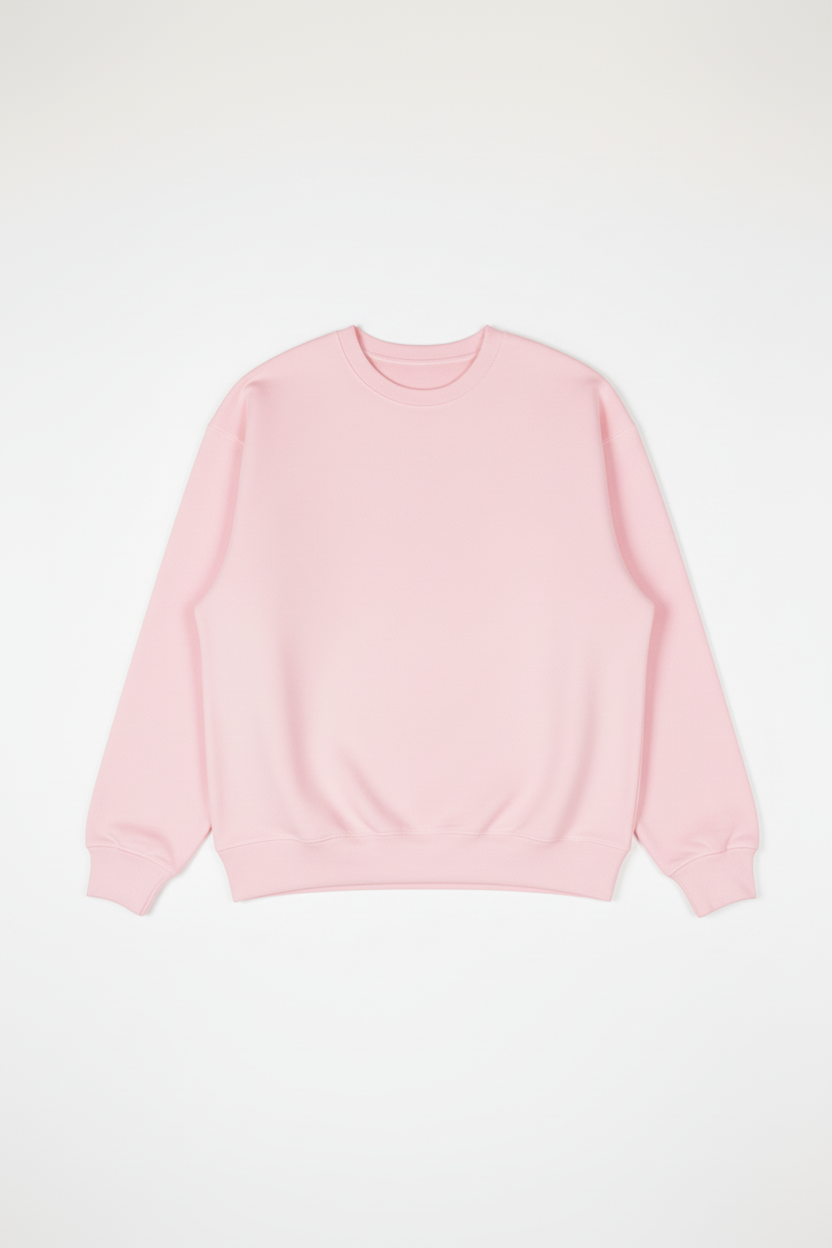 Light Pink Heavy Blend Fleece Crew Neck Sweatshirt
