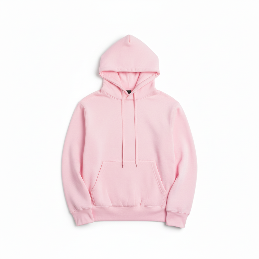 10 OZ Light Pink Heavyweight Fleece Hoodie