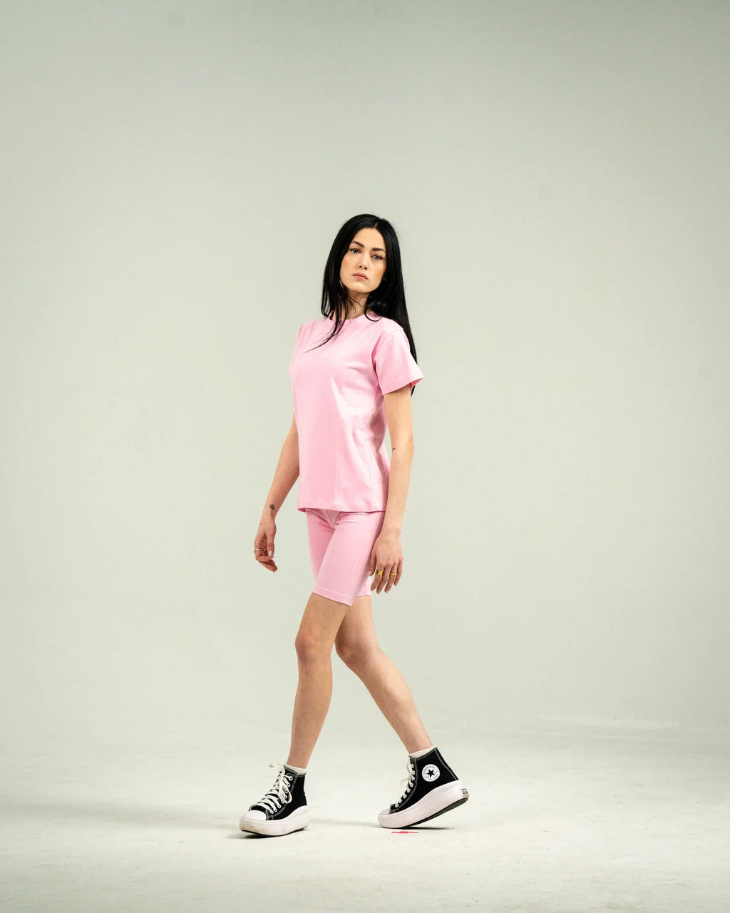 Light Pink Biker Short Set