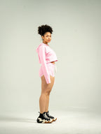 Light Pink Single Jersey Track Short Set