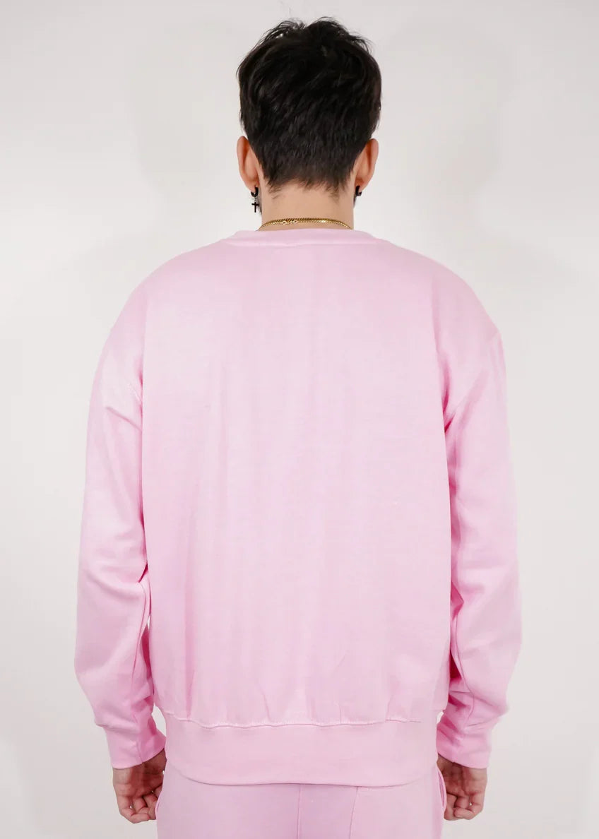 Light Pink Heavy Blend Fleece Crew Neck Sweatshirt