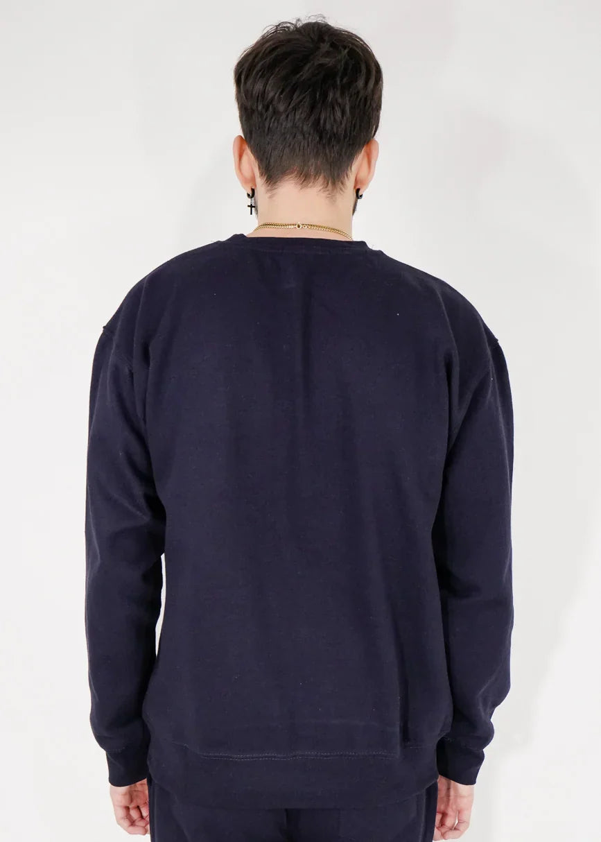 Navy Heavy Blend Fleece Crew Neck Sweatshirt