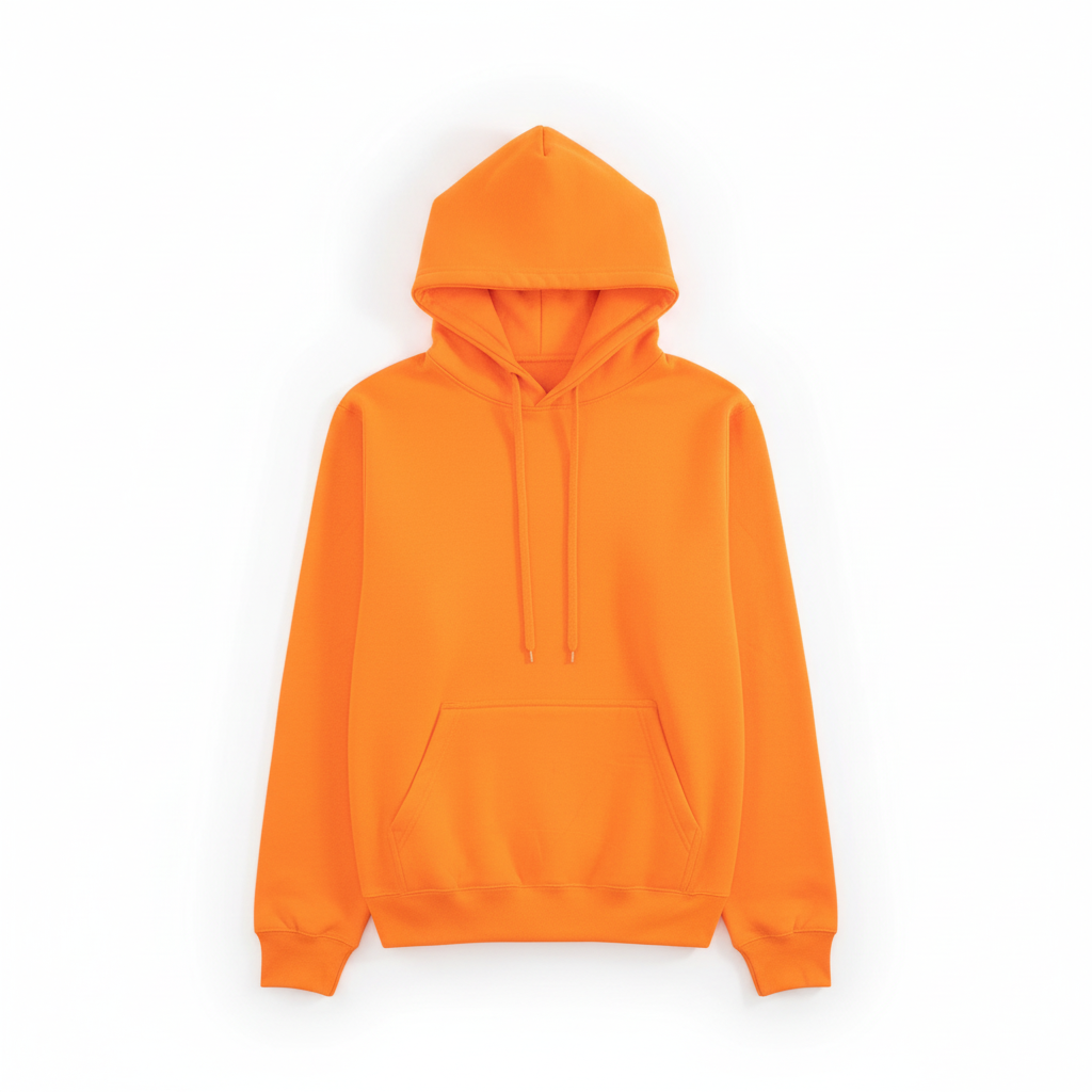 10 OZ Orange Heavyweight Fleece Hoodie