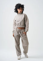 Pigment Stone 14 Ounce French Terry Garment Dyed Mock Neck Sweatsuit