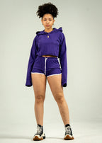 Purple Single Jersey Track Short Set