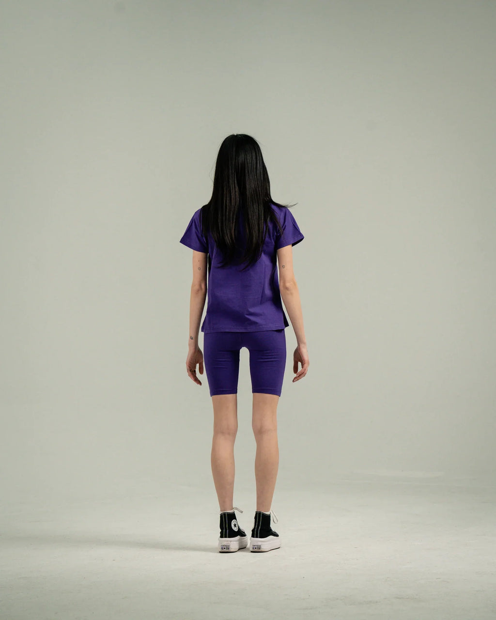 Purple Biker Short Set