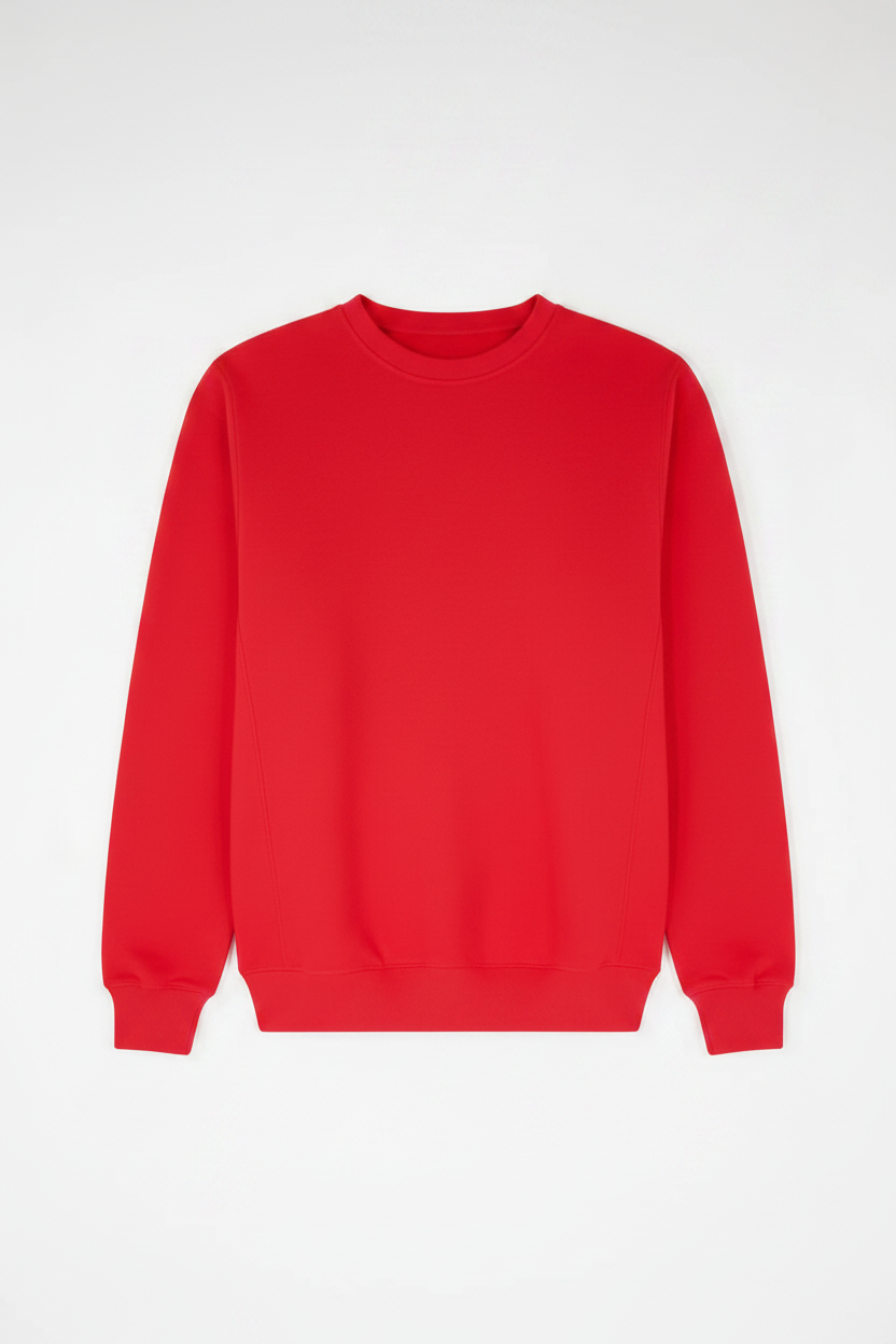 Red Heavy Blend Fleece Crew Neck Sweatshirt