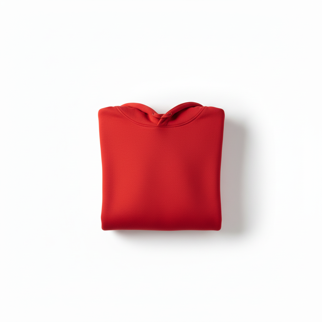 10 OZ Red Heavyweight Fleece Hoodie