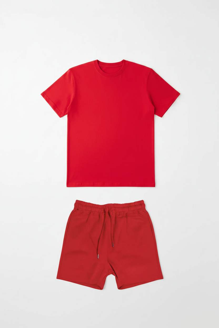 Red Kids Short Set