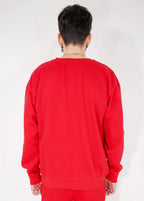 Red Heavy Blend Fleece Crew Neck Sweatshirt