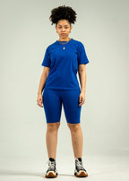 Royal Blue Biker Short Set