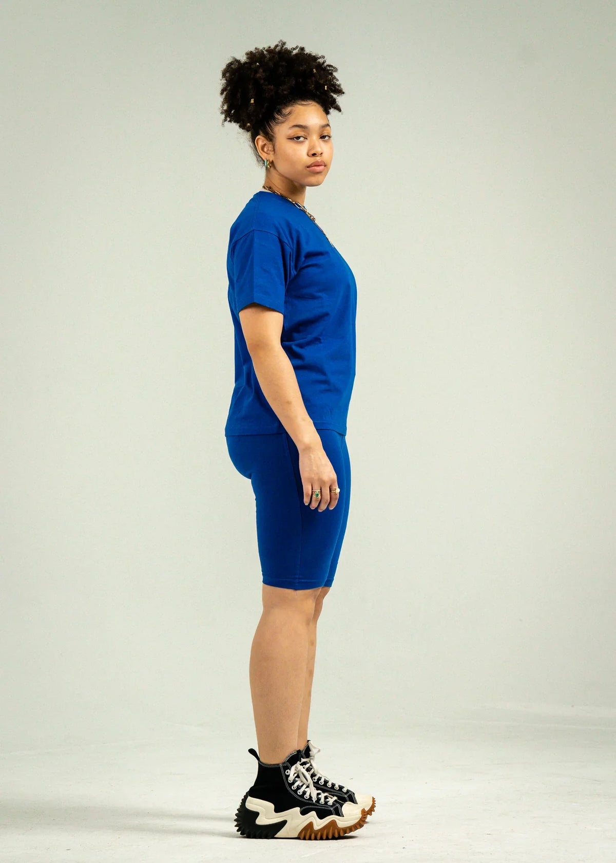 Royal Blue Biker Short Set