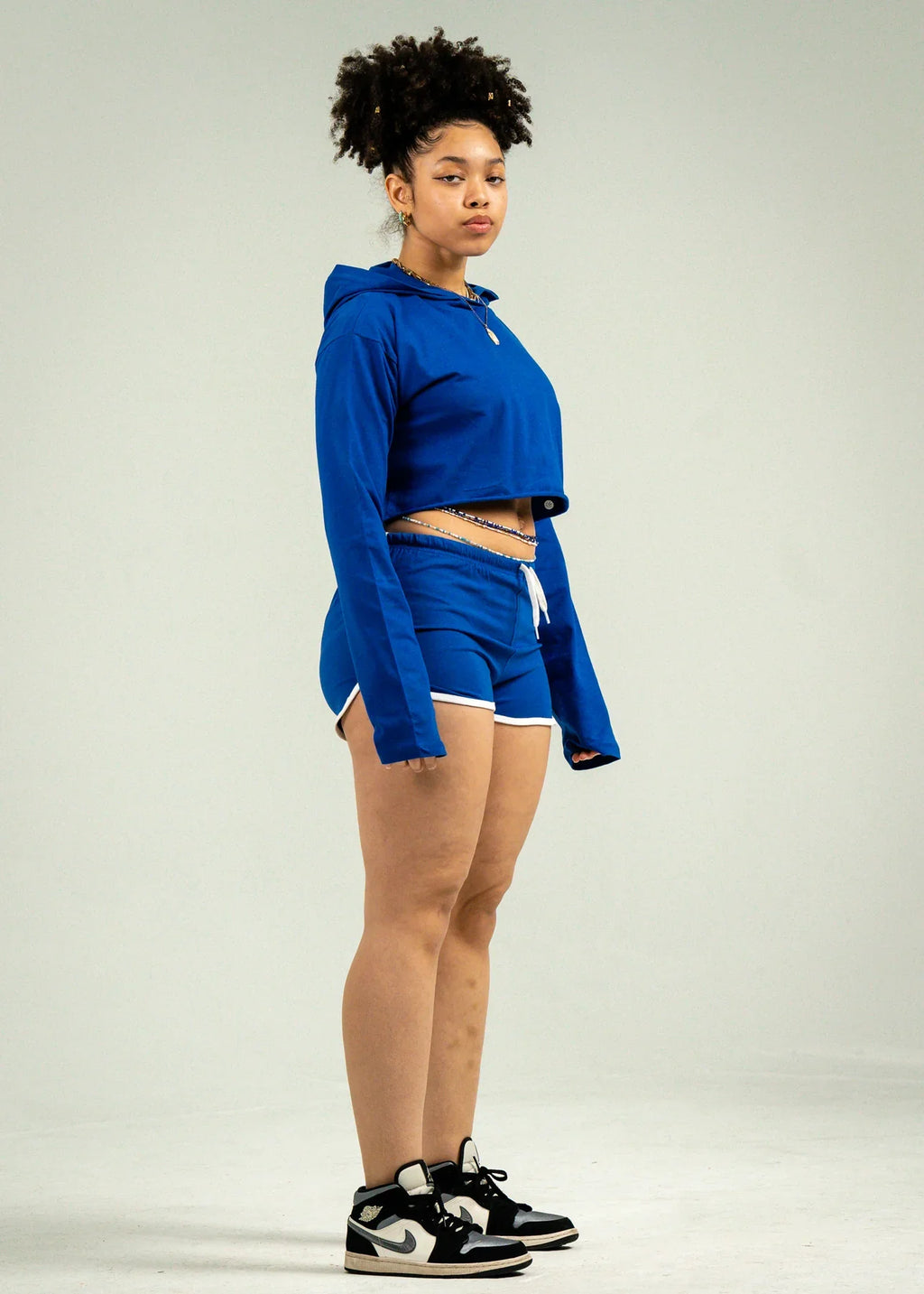 Royal Blue Single Jersey Track Short Set