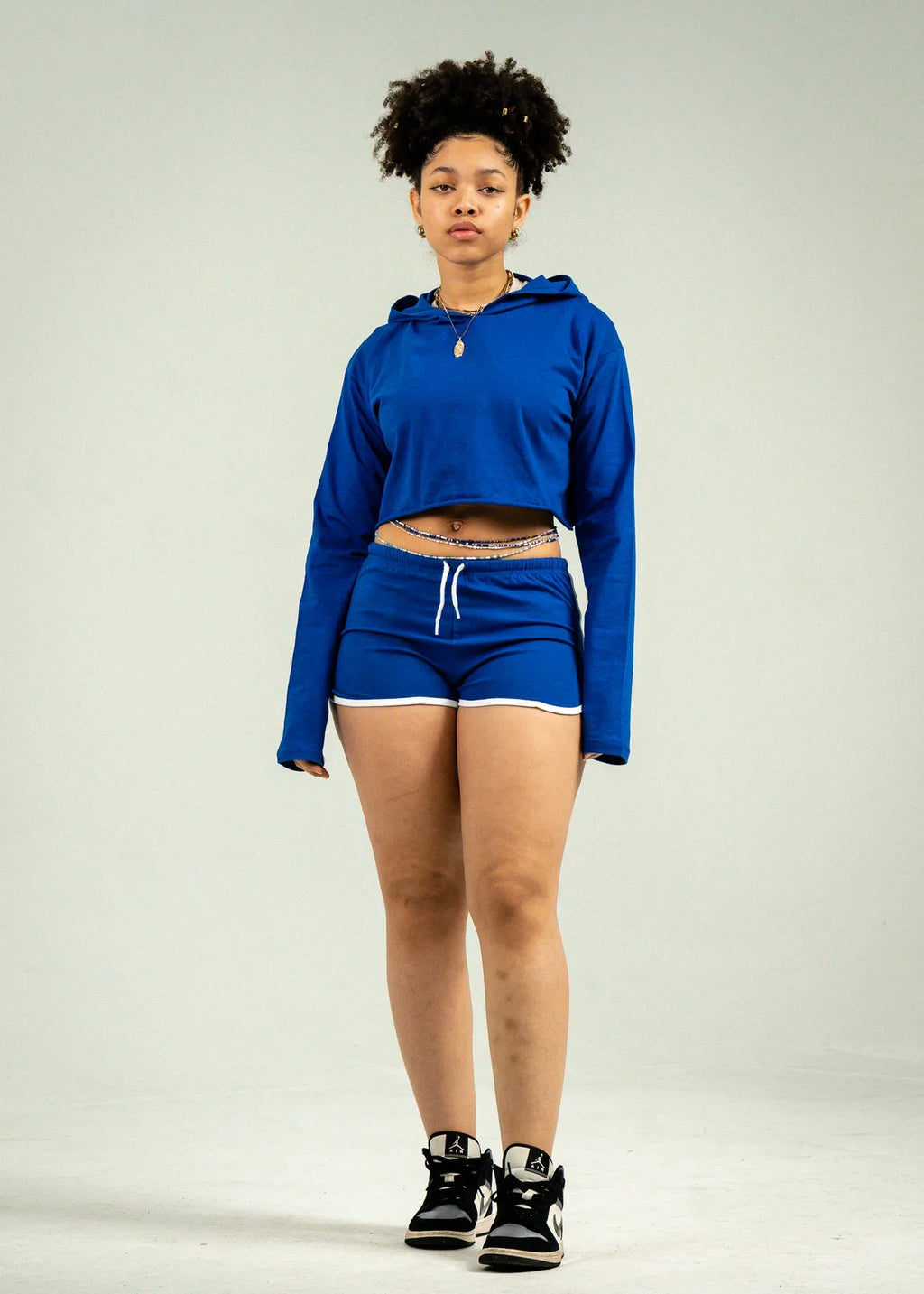 Royal Blue Single Jersey Track Short Set