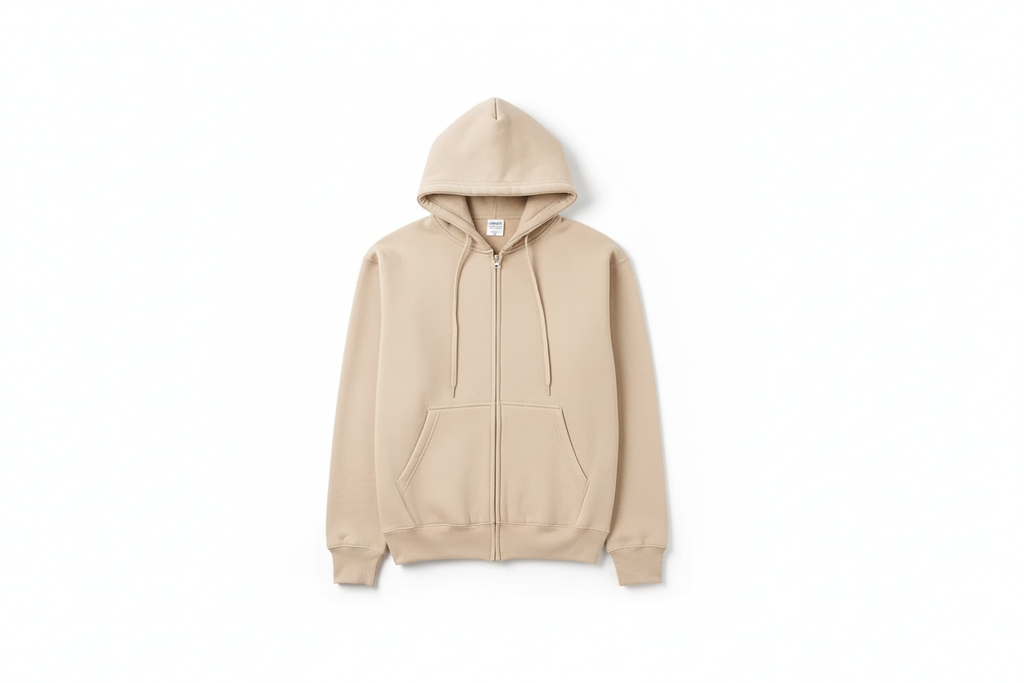 10 OZ Sand Heavyweight Zip-Up Hoodie
