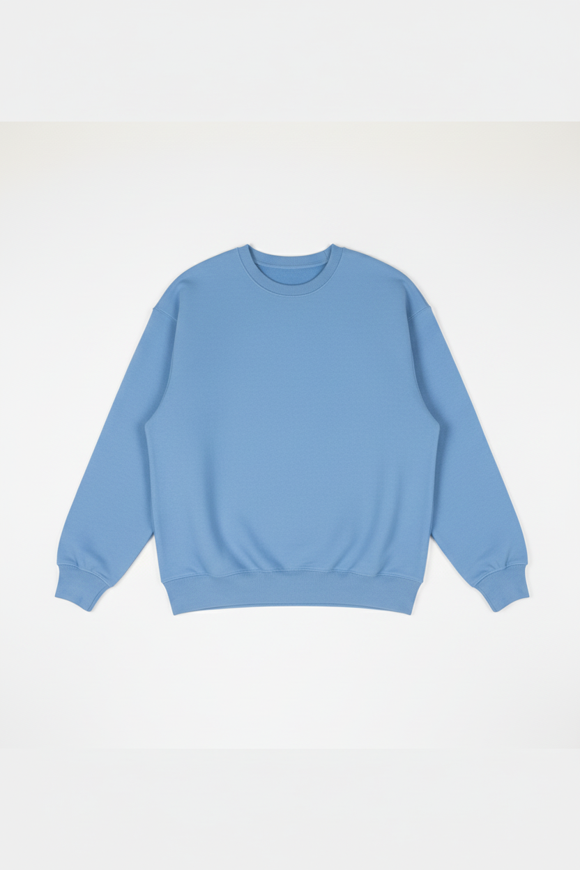 Sky Blue Heavy Blend Fleece Crew Neck Sweatshirt