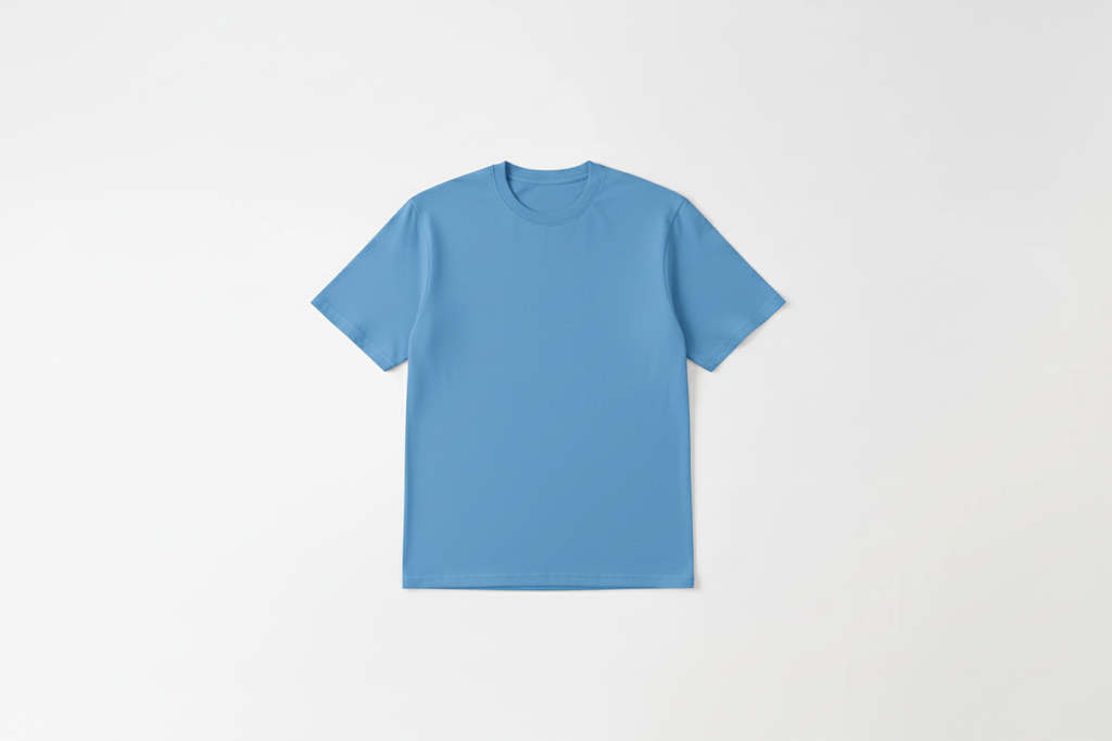6 OZ Sky Blue Soft Cotton T-Shirt