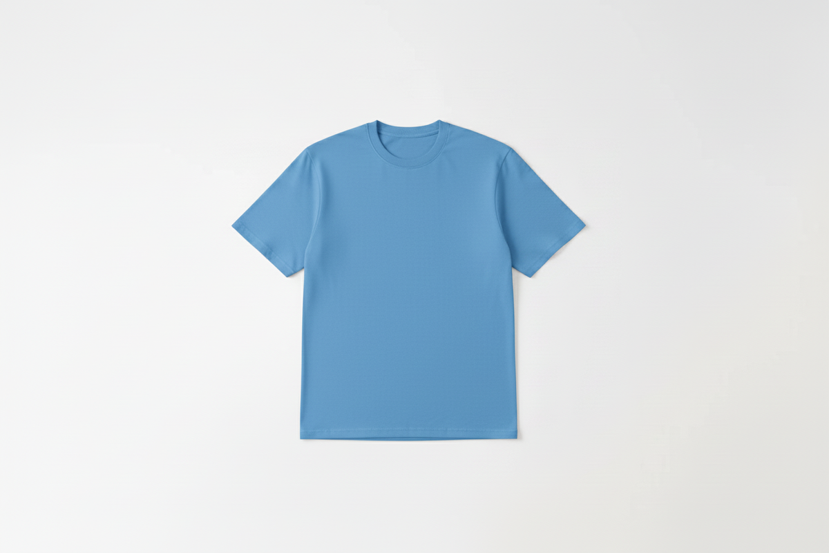 6 OZ Sky Blue Soft Cotton T-Shirt