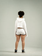 White Single Jersey Track Short Set