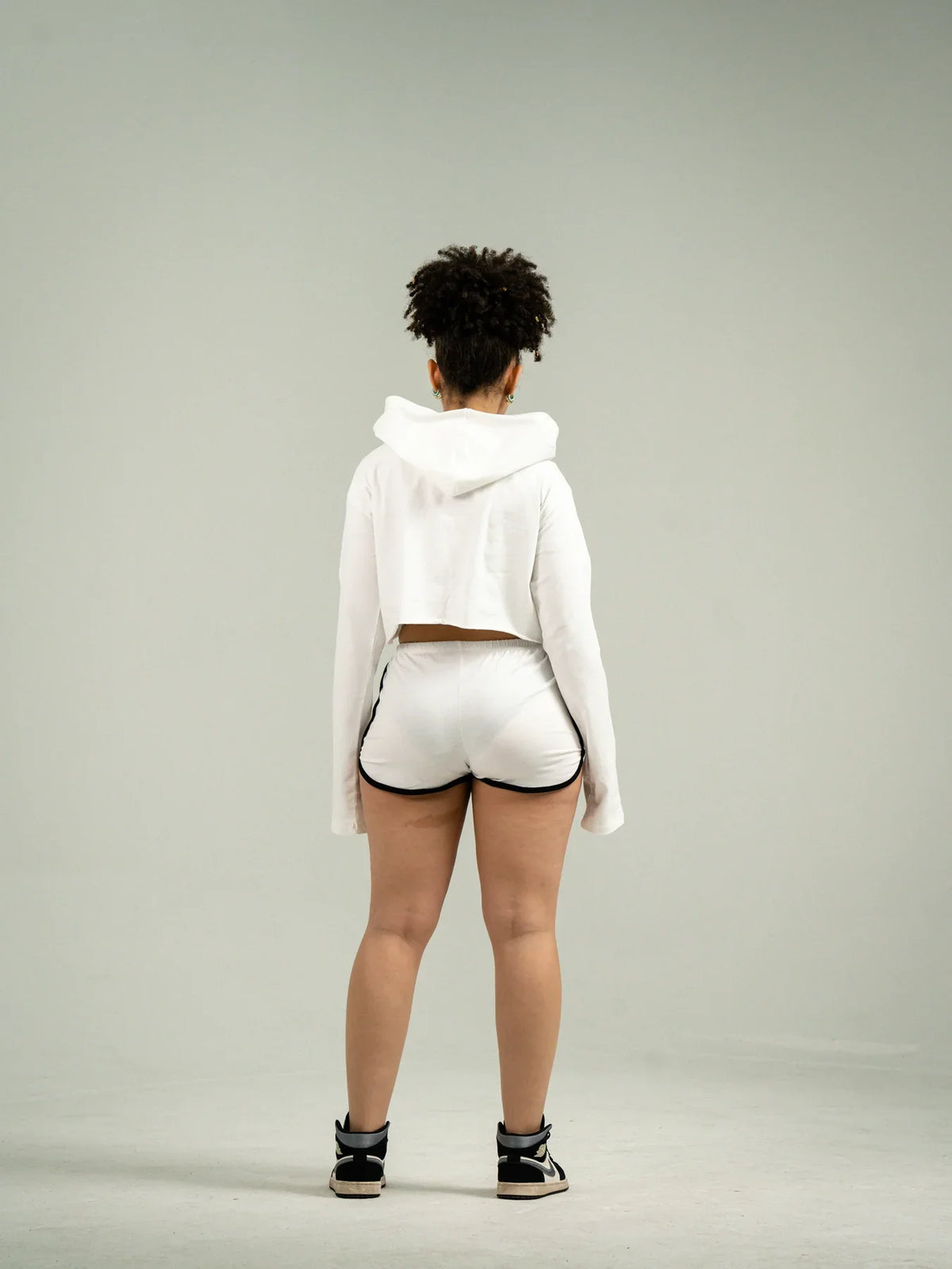 White Single Jersey Track Short Set