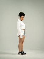 White Single Jersey Track Short Set