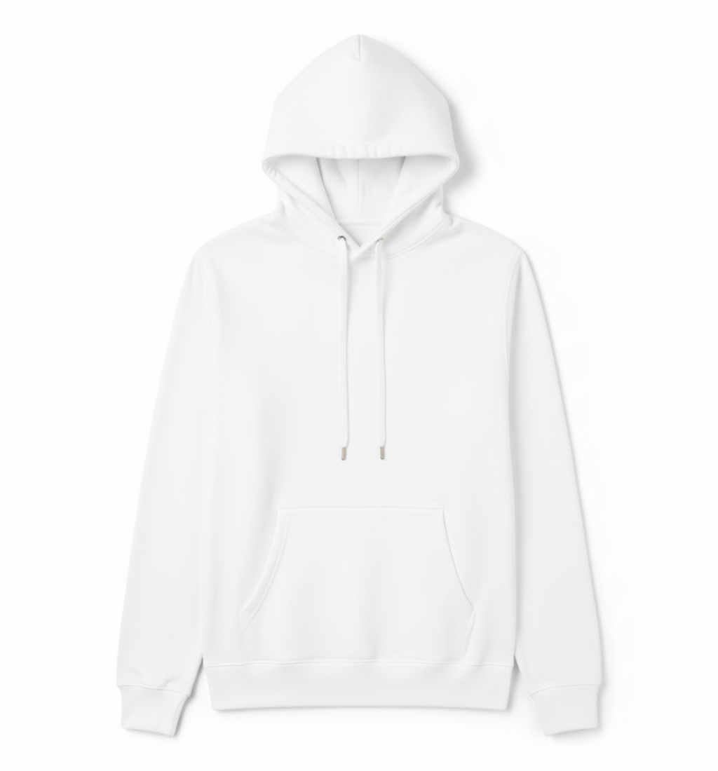 10 OZ White Heavyweight Fleece Hoodie