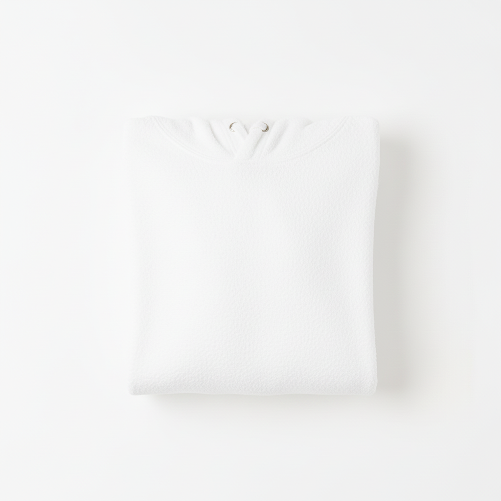 10 OZ White Heavyweight Fleece Hoodie