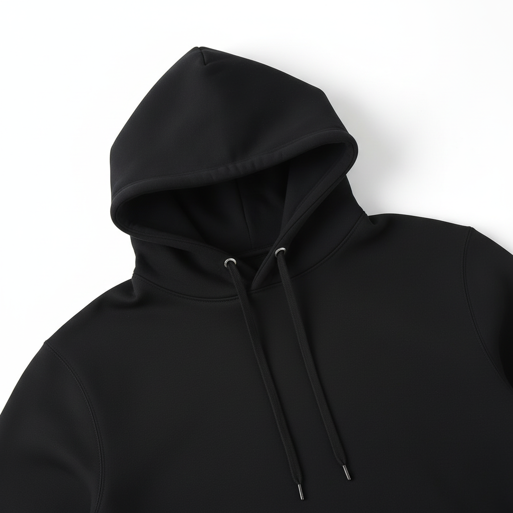 10 OZ Black Heavyweight Fleece Hoodie