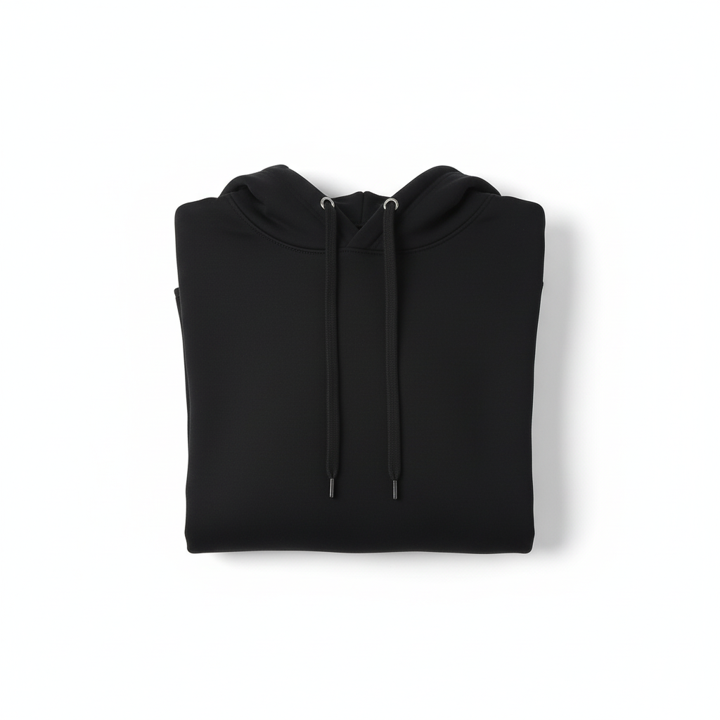10 OZ Black Heavyweight Fleece Hoodie